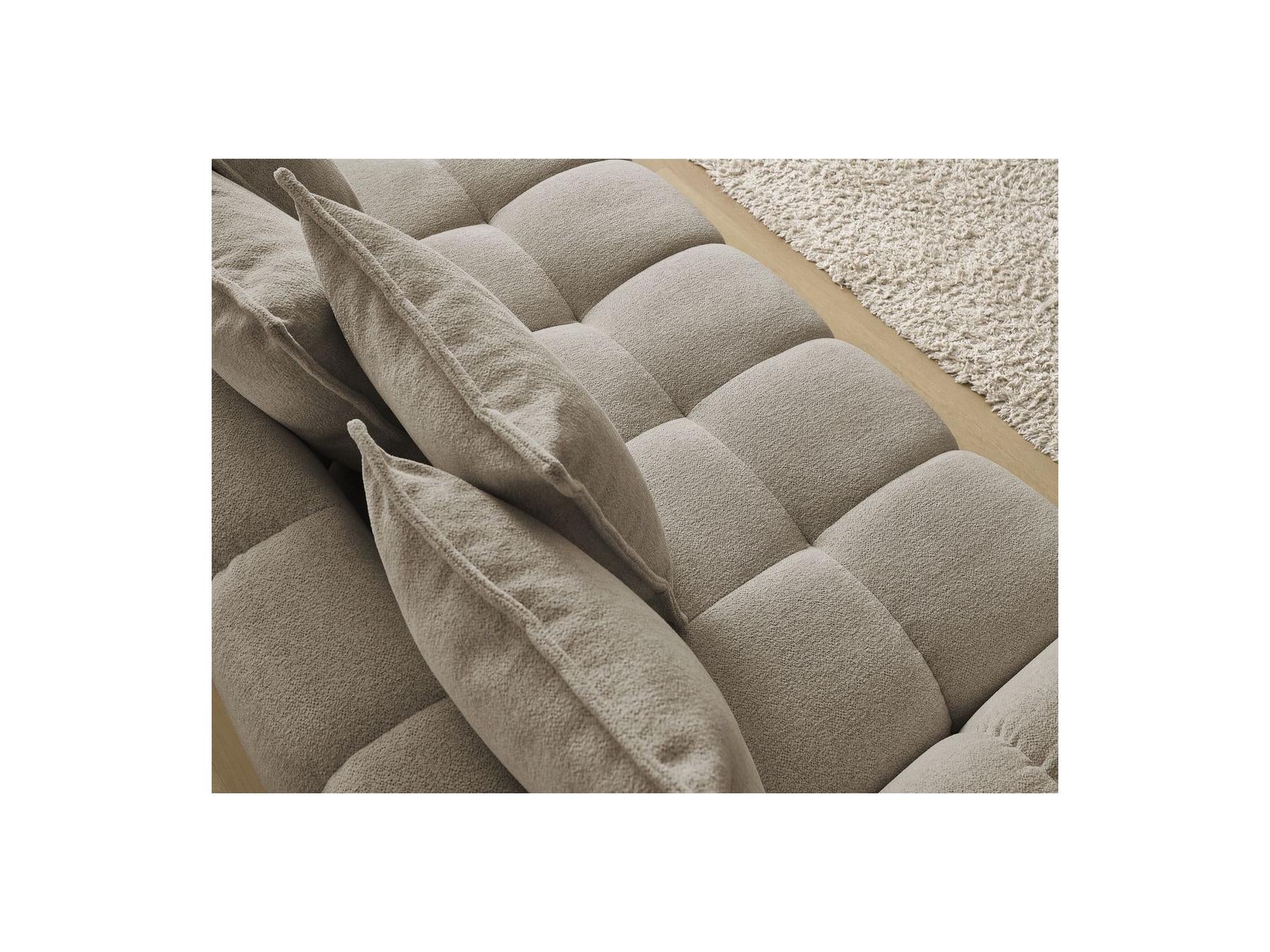 Everest - Canapé Droit Fixe 3 Places - Tissu Chiné - 5 Coussins