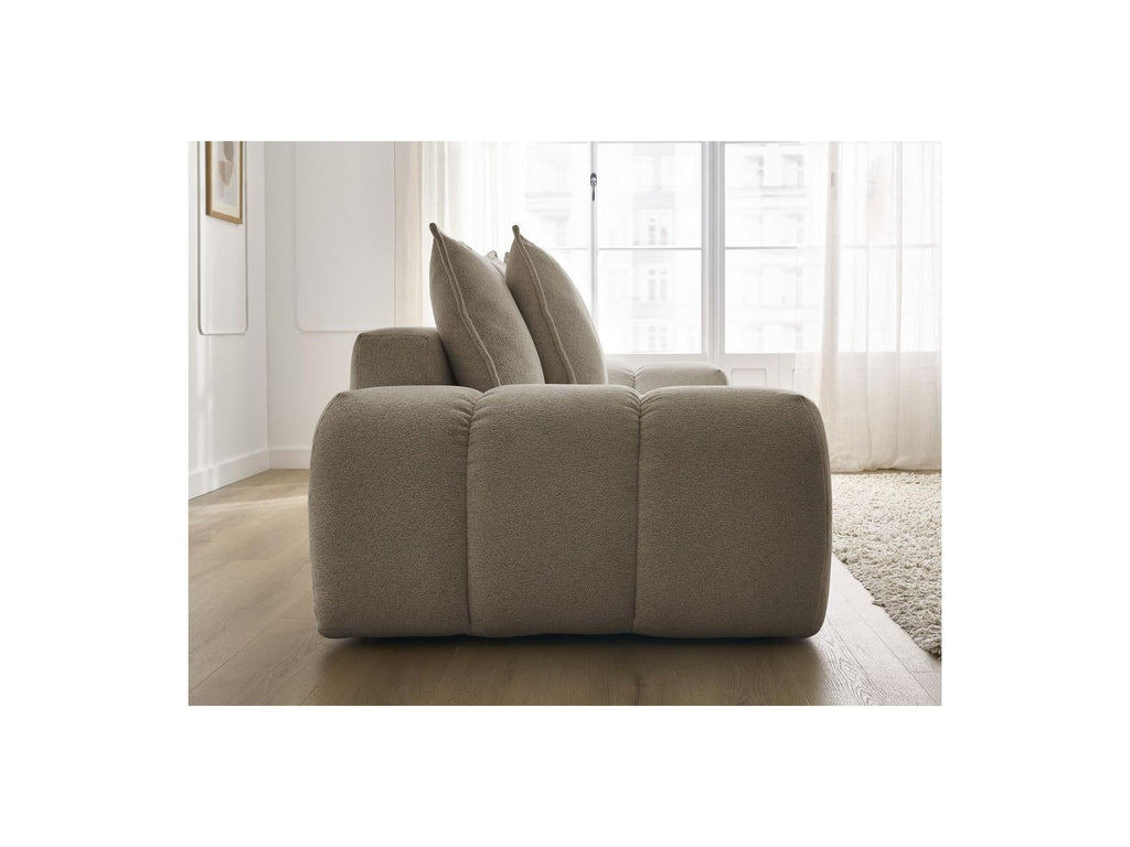 Everest - Canapé Droit Fixe 3 Places - Tissu Chiné - 5 Coussins