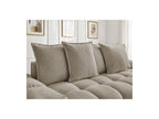 Everest - Canapé Droit Fixe 3 Places - Tissu Chiné - 5 Coussins