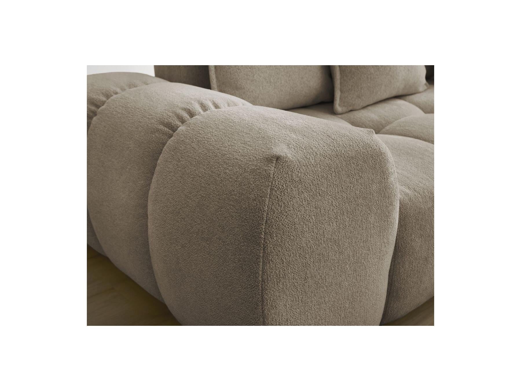 Everest - Canapé Droit Fixe 3 Places - Tissu Chiné - 5 Coussins