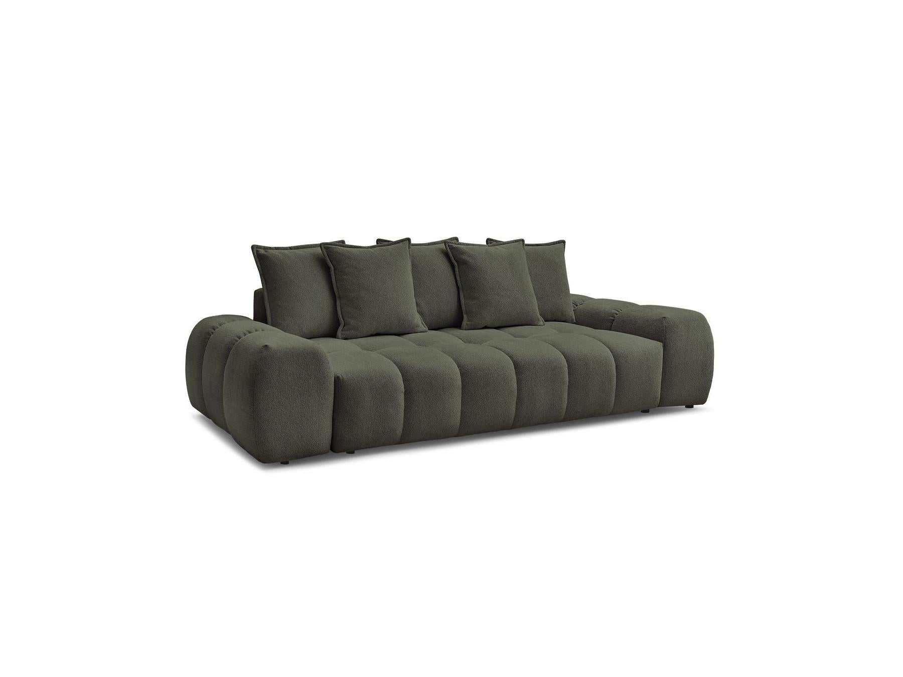Everest - Canapé Droit Fixe 3 Places - Tissu Chiné - 5 Coussins