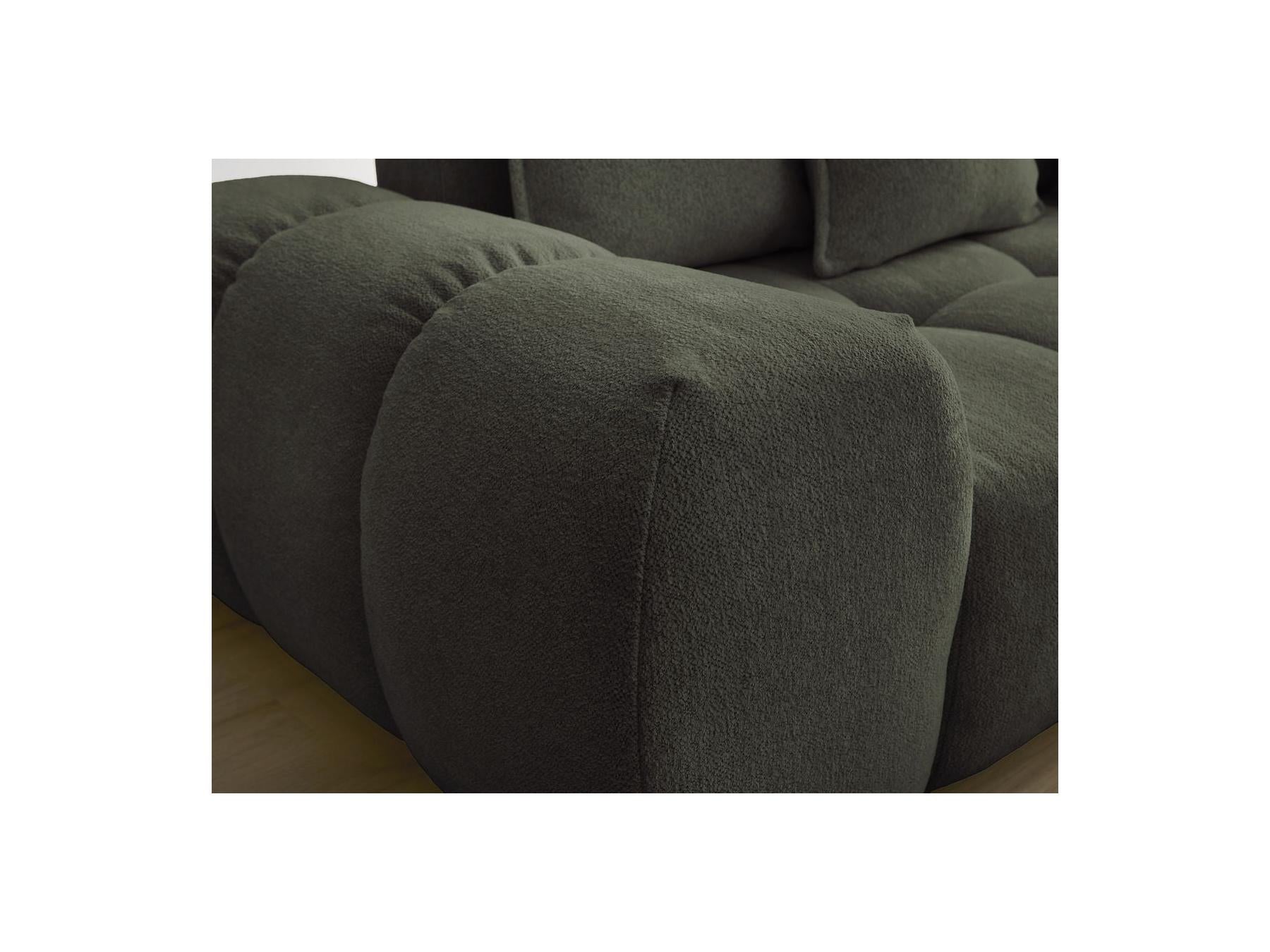 Everest - Canapé Droit Fixe 3 Places - Tissu Chiné - 5 Coussins