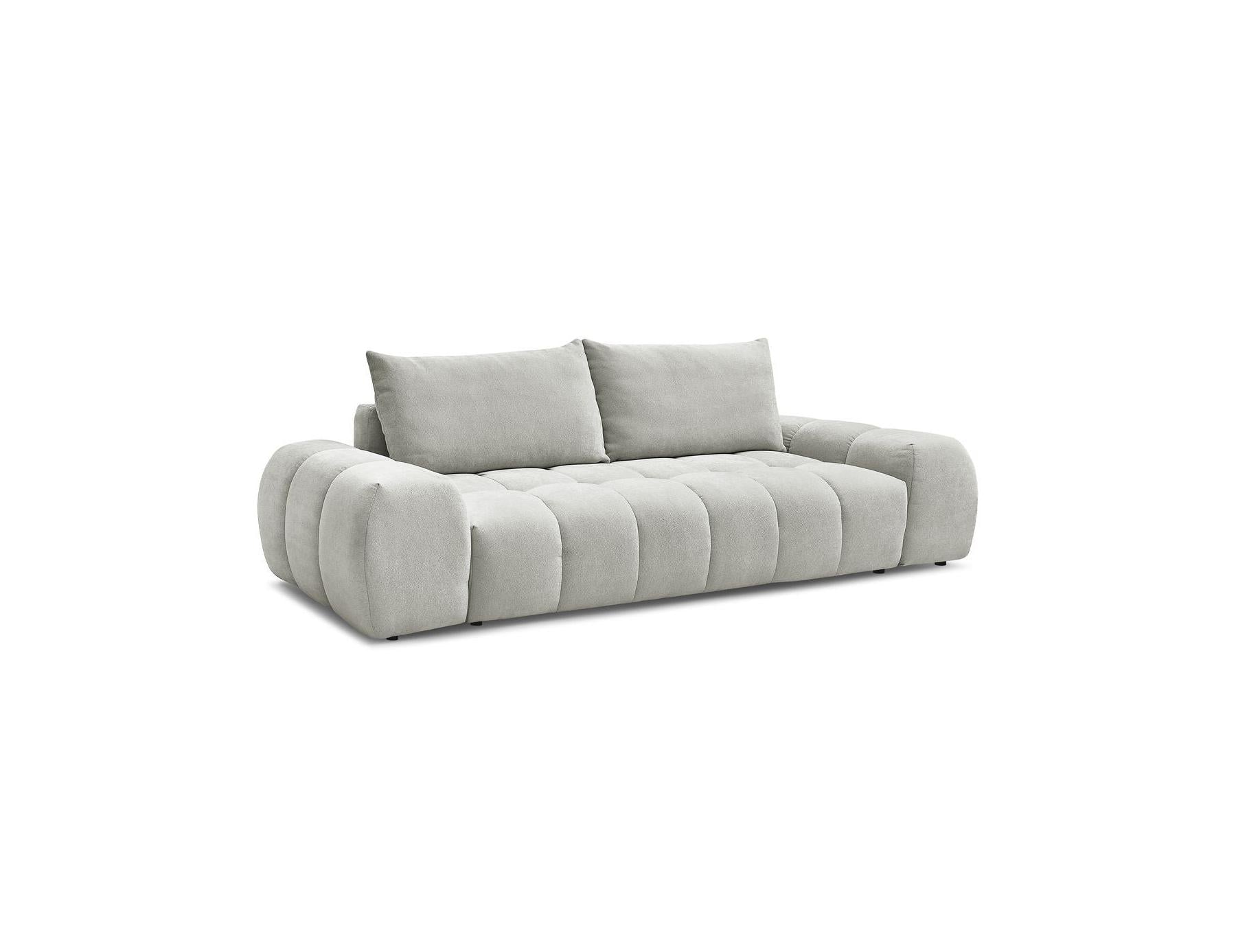 Everest - Canapé Droit Fixe 3 Places - Tissu Texturé - 2 Coussins