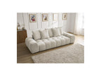 Everest - Canapé Droit Fixe 3 Places - Tissu Texturé - 5 Coussins