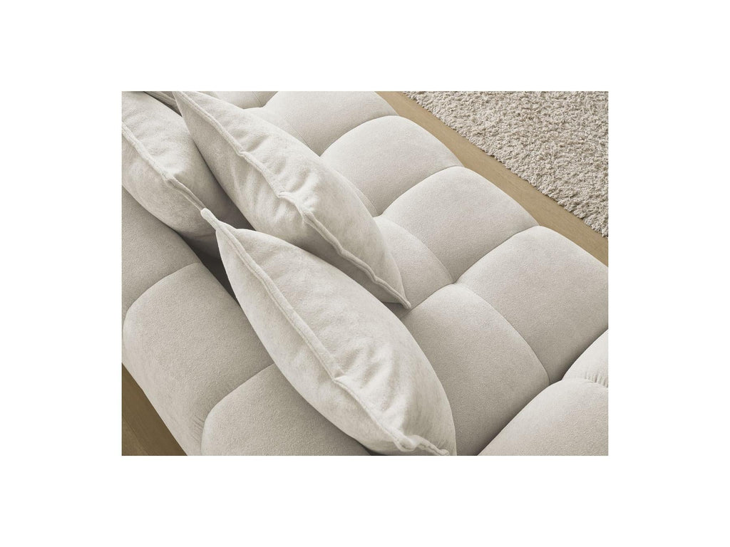 Everest - Canapé Droit Fixe 3 Places - Tissu Texturé - 5 Coussins