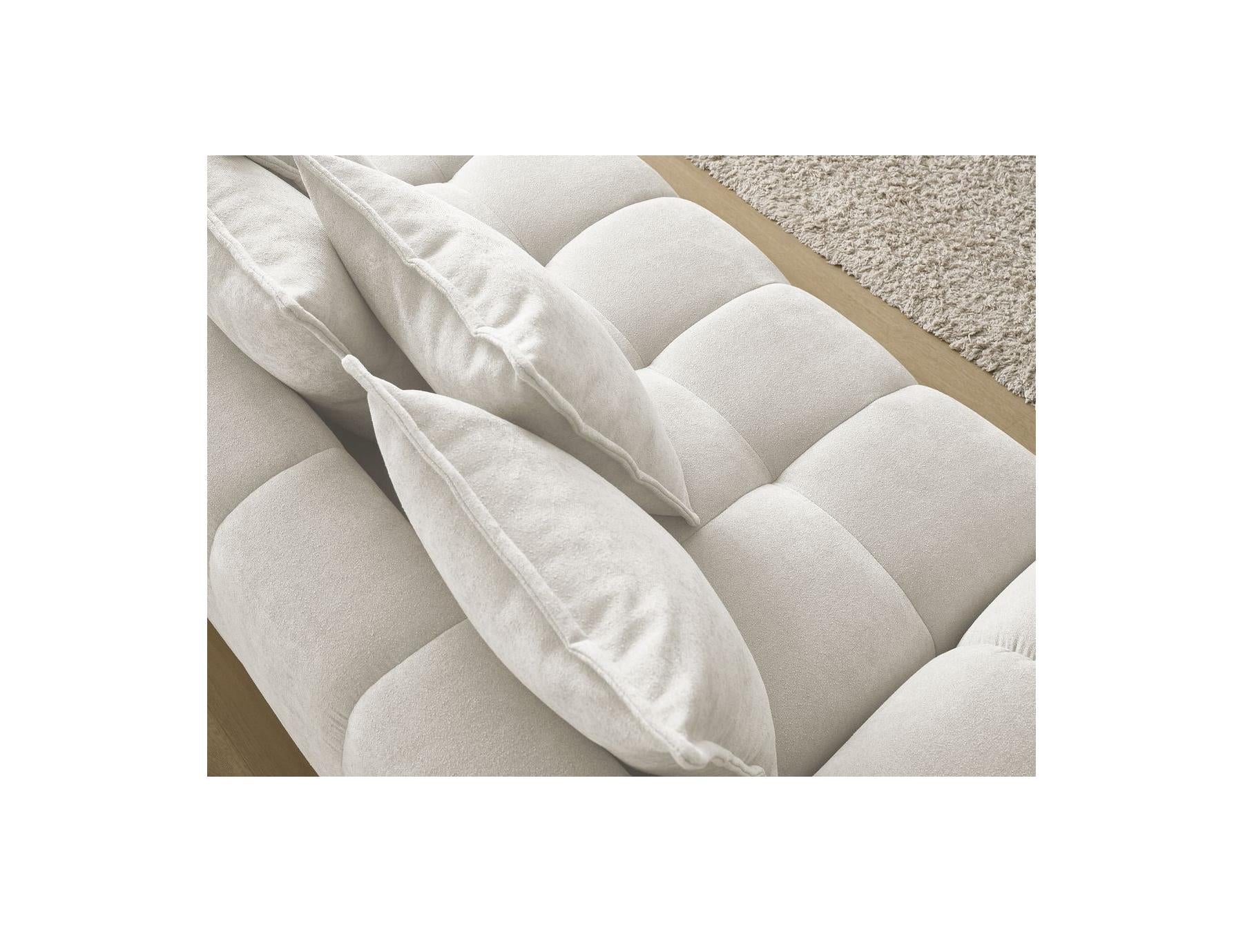 Everest - Canapé Droit Fixe 3 Places - Tissu Texturé - 5 Coussins