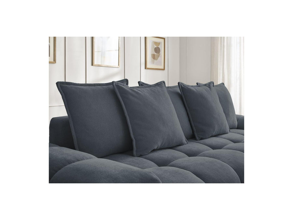 Everest - Canapé Droit Fixe 3 Places - Tissu Texturé - 5 Coussins