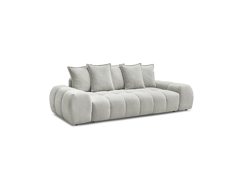 Everest - Canapé Droit Fixe 3 Places - Tissu Texturé - 5 Coussins