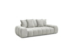 Everest - Canapé Droit Fixe 3 Places - Tissu Texturé - 5 Coussins