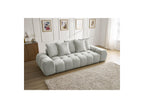 Everest - Canapé Droit Fixe 3 Places - Tissu Texturé - 5 Coussins