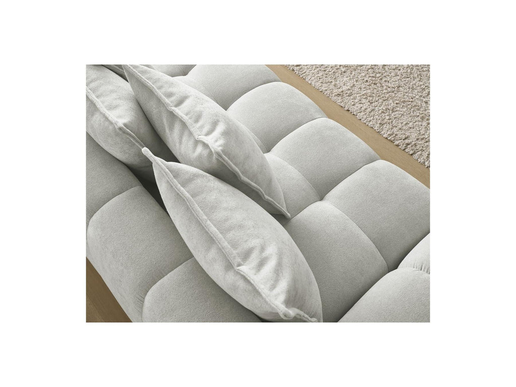 Everest - Canapé Droit Fixe 3 Places - Tissu Texturé - 5 Coussins