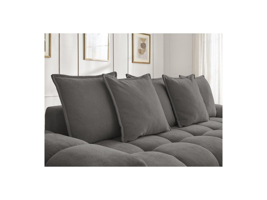 Everest - Canapé Droit Fixe 3 Places - Tissu Texturé - 5 Coussins
