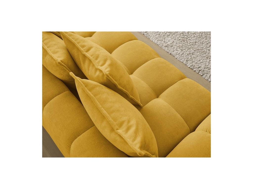 Everest - Canapé Droit Fixe 3 Places - Tissu Texturé - 5 Coussins