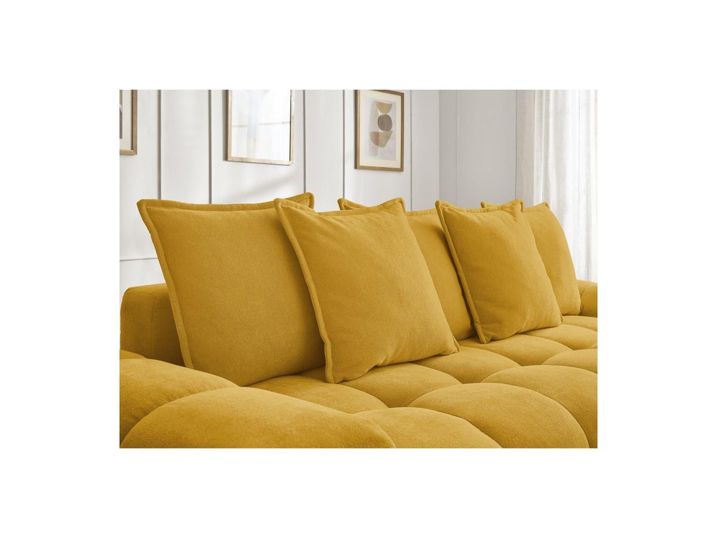Everest - Canapé Droit Fixe 3 Places - Tissu Texturé - 5 Coussins