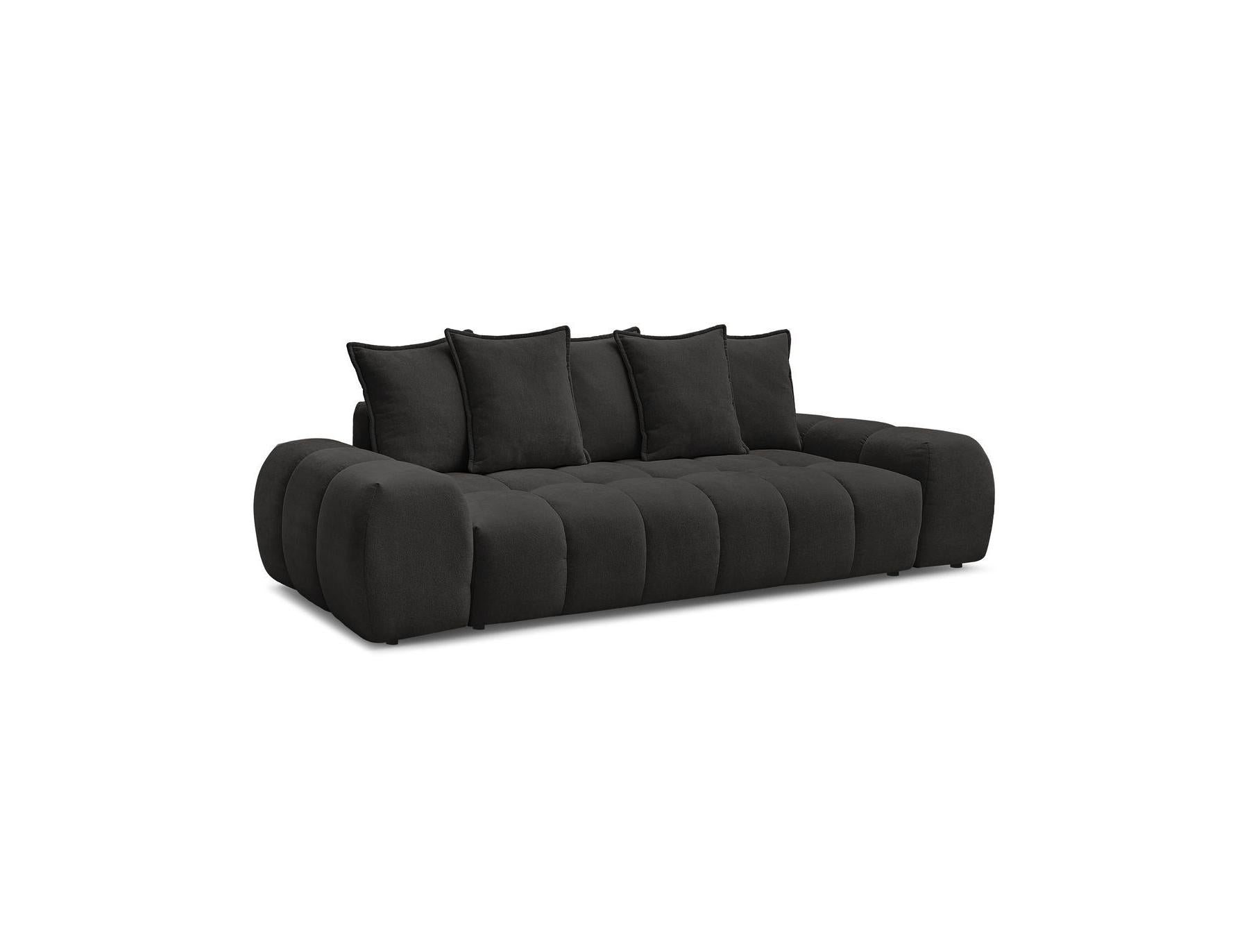 Everest - Canapé Droit Fixe 3 Places - Tissu Texturé - 5 Coussins