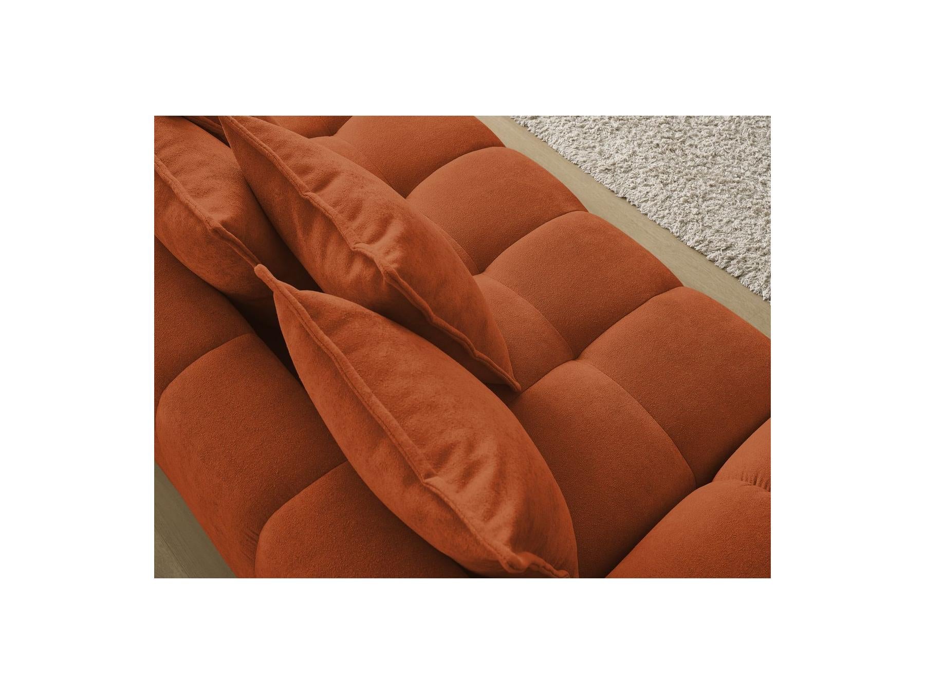 Everest - Canapé Droit Fixe 3 Places - Tissu Texturé - 5 Coussins