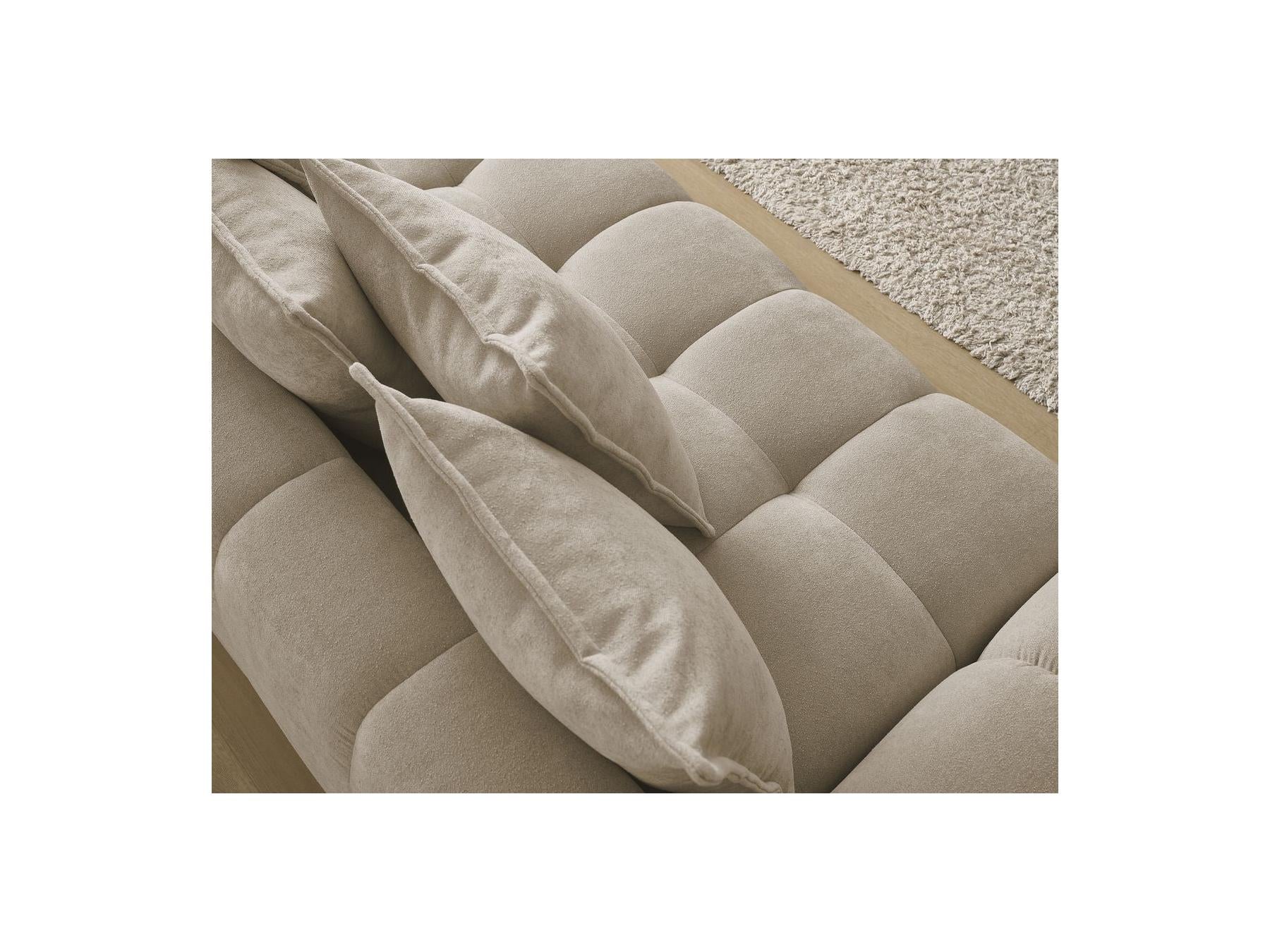 Everest - Canapé Droit Fixe 3 Places - Tissu Texturé - 5 Coussins