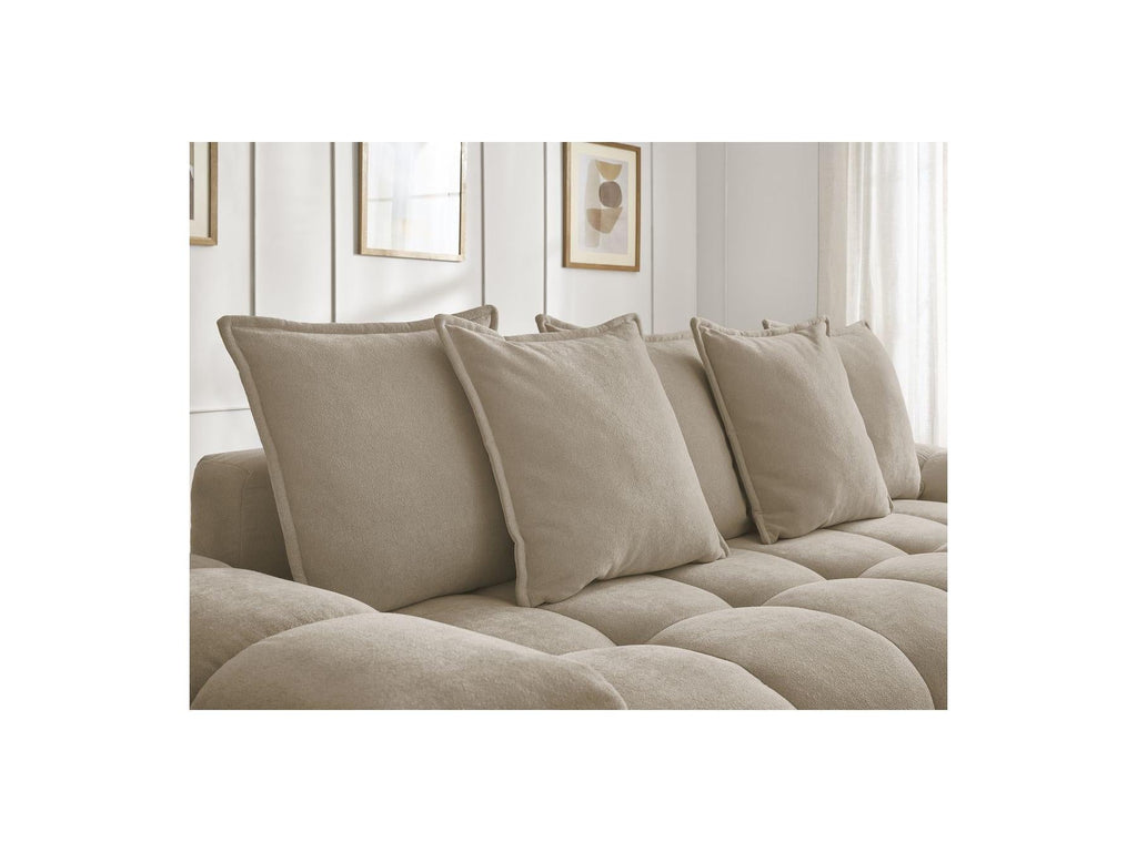 Everest - Canapé Droit Fixe 3 Places - Tissu Texturé - 5 Coussins