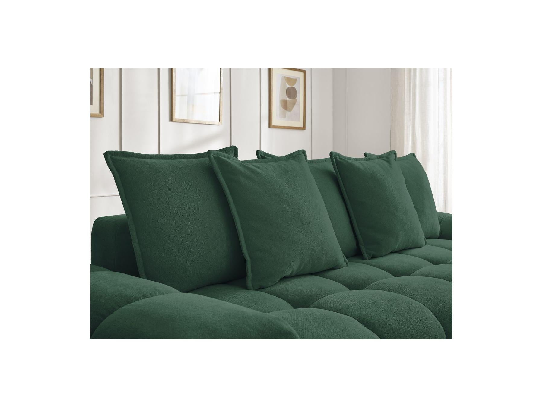 Everest - Canapé Droit Fixe 3 Places - Tissu Texturé - 5 Coussins