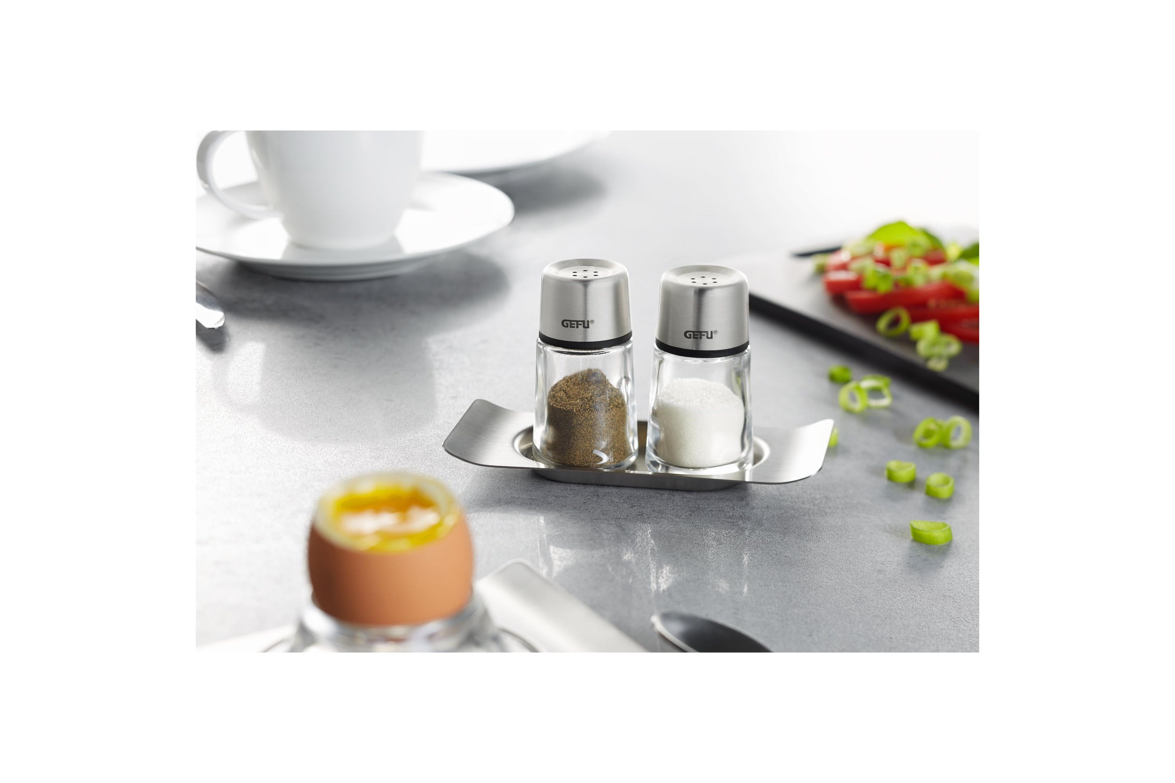 Brunch - Ensemble Salière Et Poivrière - Noir/Argent