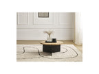 Martin - Table Basse Rond - Bois Massif De Manguier Et Métal