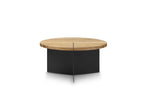 Martin - Table Basse Rond - Bois Massif De Manguier Et Métal