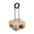 Brunch - Support De Cuisson À Œufs - Pour 4 Œufs - Noir/Argent