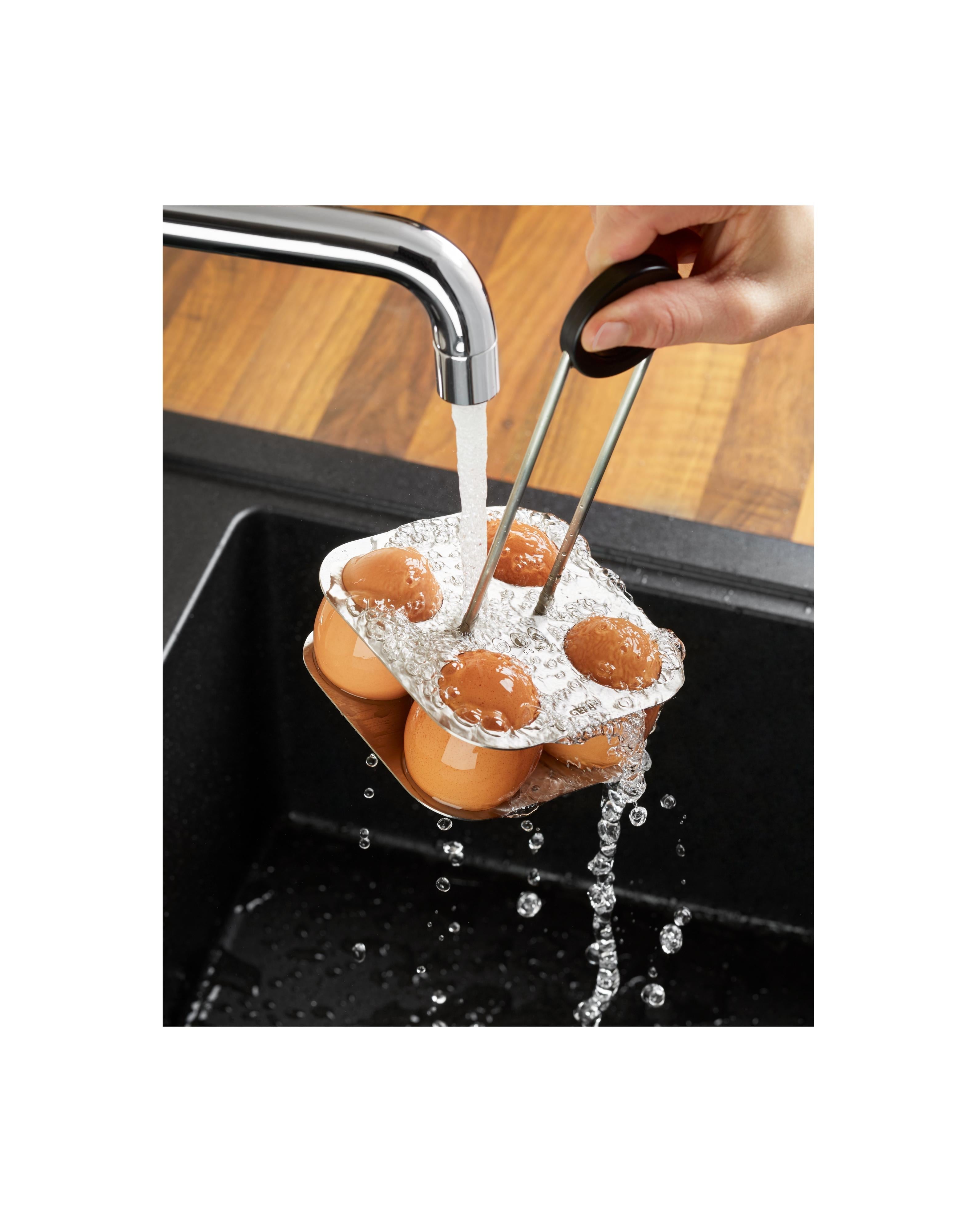 Brunch - Support De Cuisson À Œufs - Pour 4 Œufs - Noir/Argent
