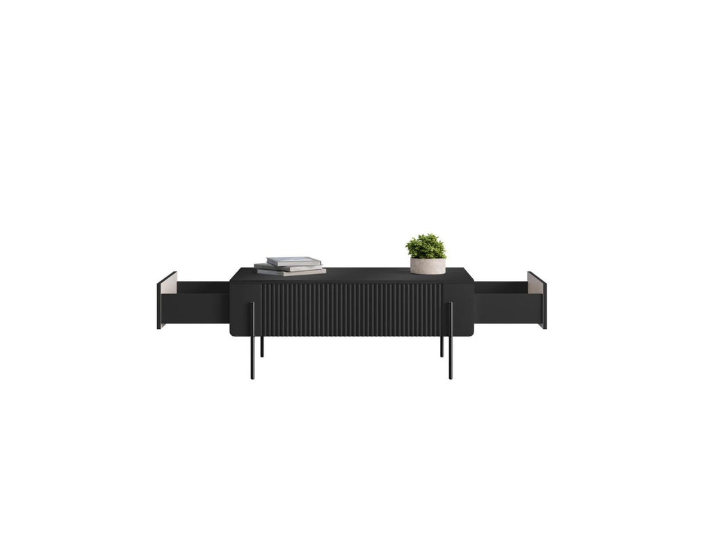 Mathilde - Table Basse 2 Tiroirs - Pieds Noirs