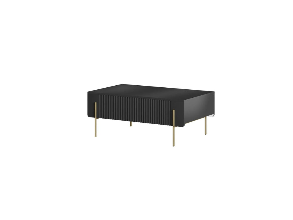 Mathilde - Table Basse 2 Tiroirs - Pieds Or