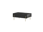Mathilde - Table Basse 2 Tiroirs - Pieds Or