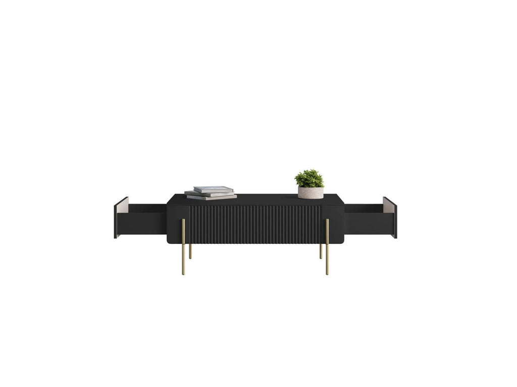 Mathilde - Table Basse 2 Tiroirs - Pieds Or