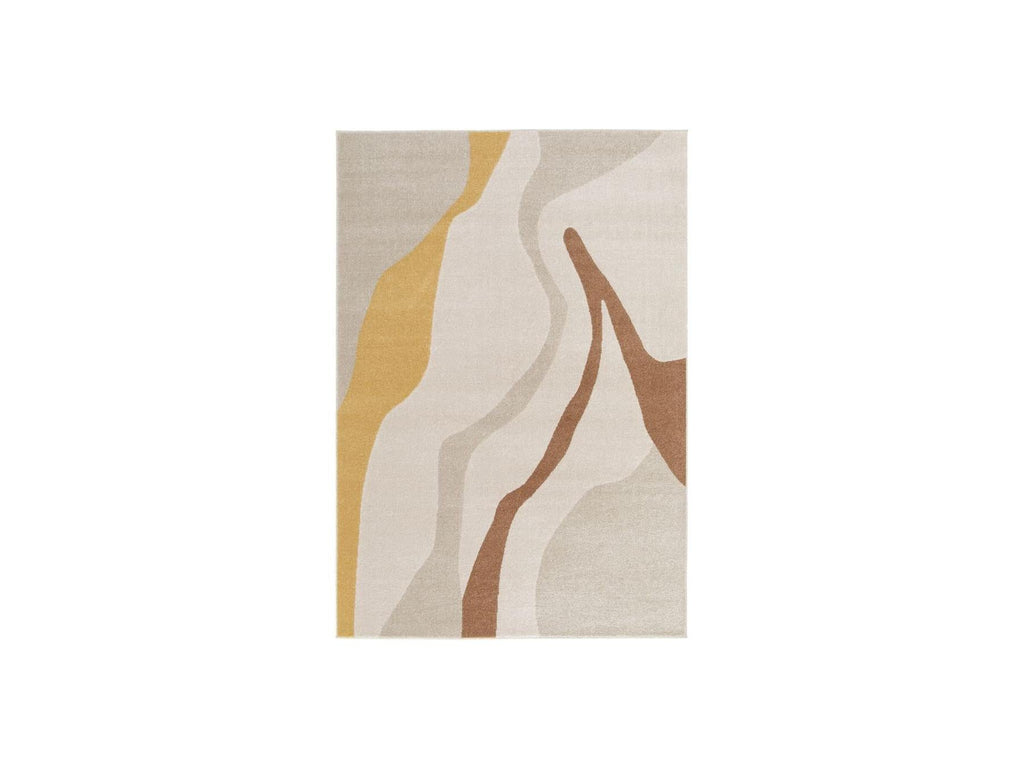 Ulys - Tapis Poils Ras - Motif Abstrait - Beige