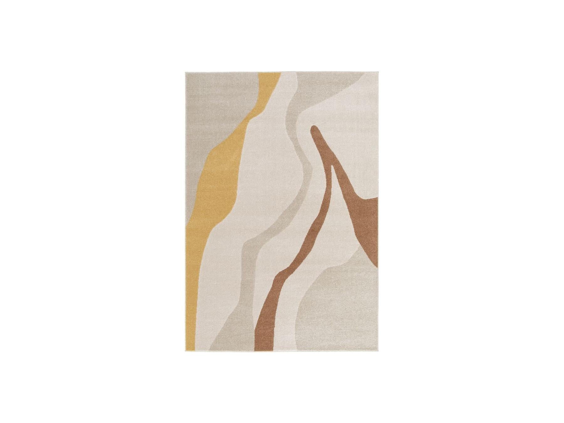 Ulys - Tapis Poils Ras - Motif Abstrait - Beige