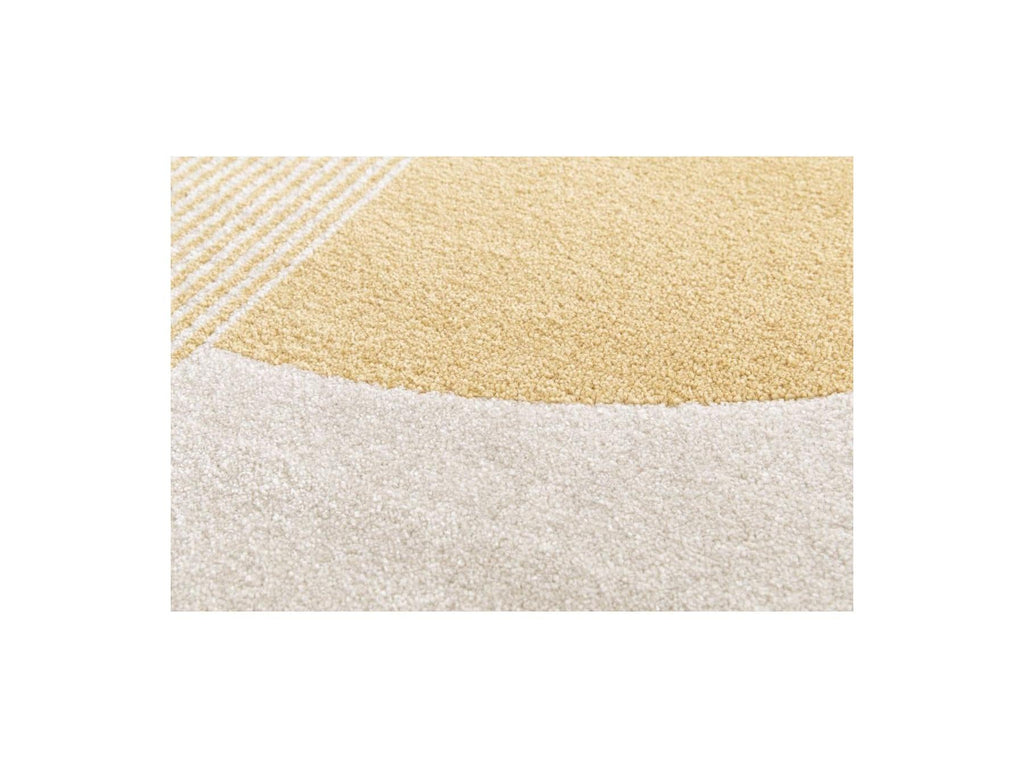 Irena - Tapis Poils Ras - Motif Abstrait - Jaune