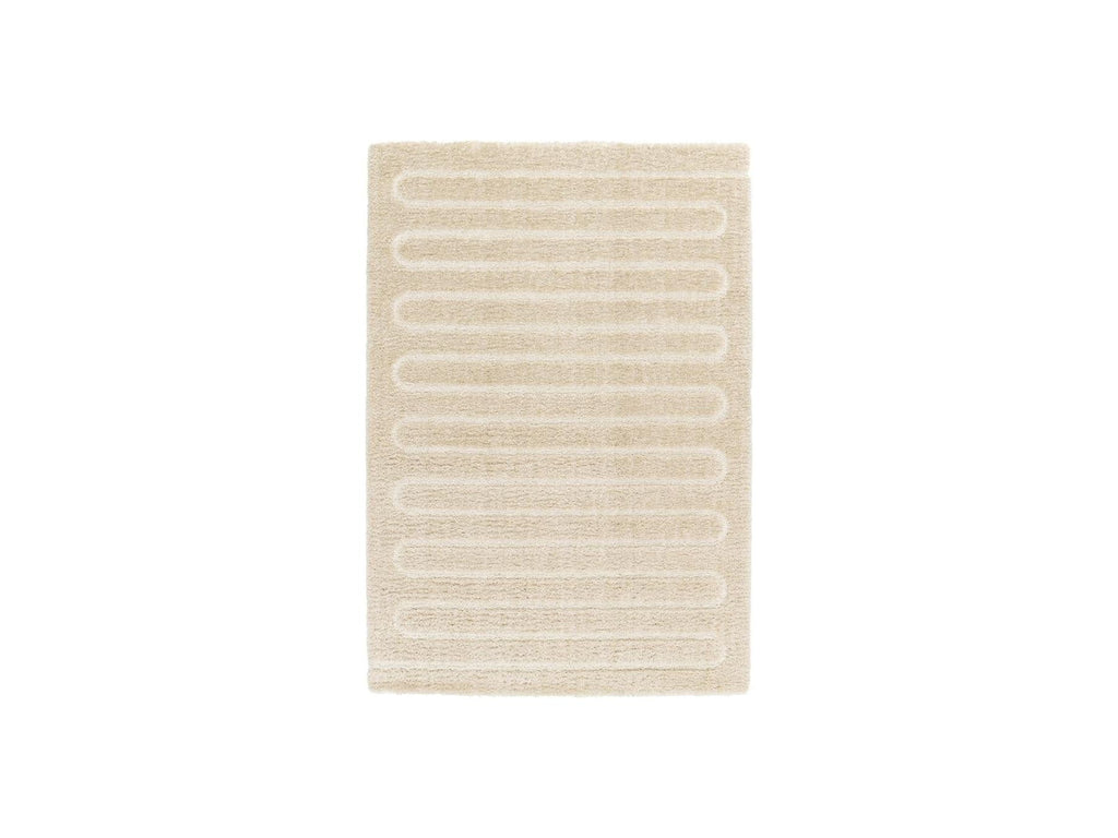 Cyrello - Tapis Poils Longs - Motif Graphique - Beige