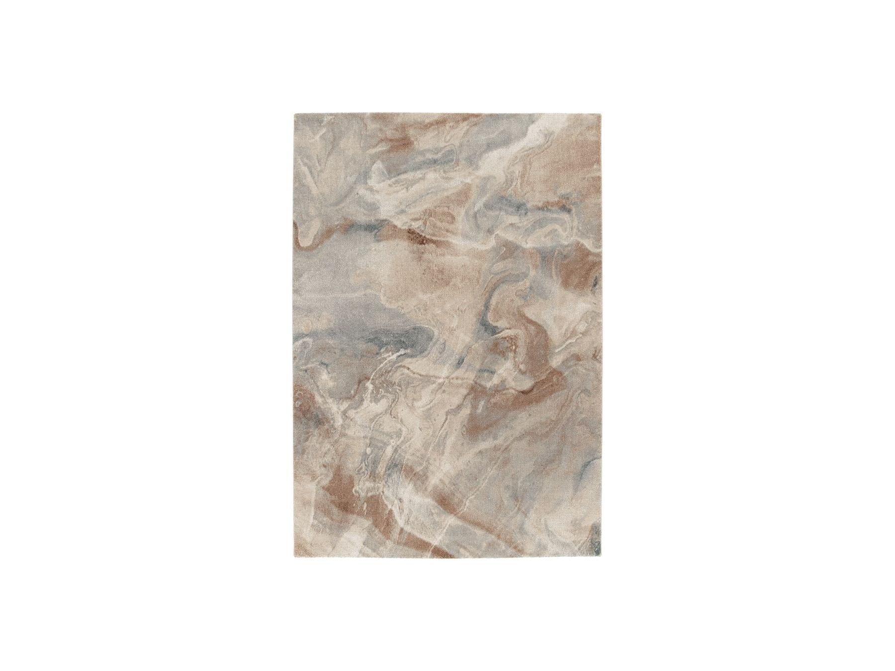 Riviere - Tapis Poils Ras - Motif Abstrait - Bleu