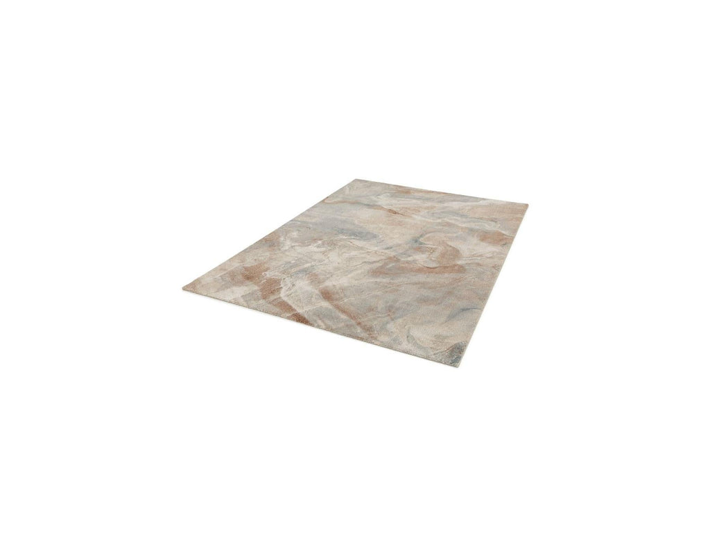 Riviere - Tapis Poils Ras - Motif Abstrait - Bleu