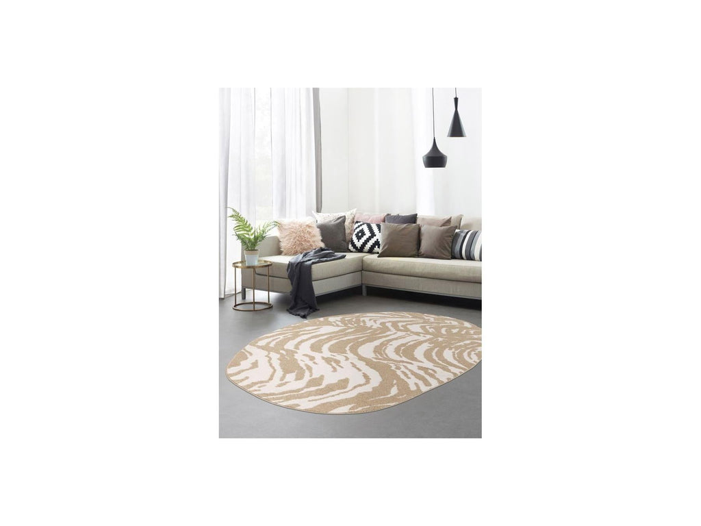 Orian - Tapis Poils Courts - Motif Abstrait - Marron