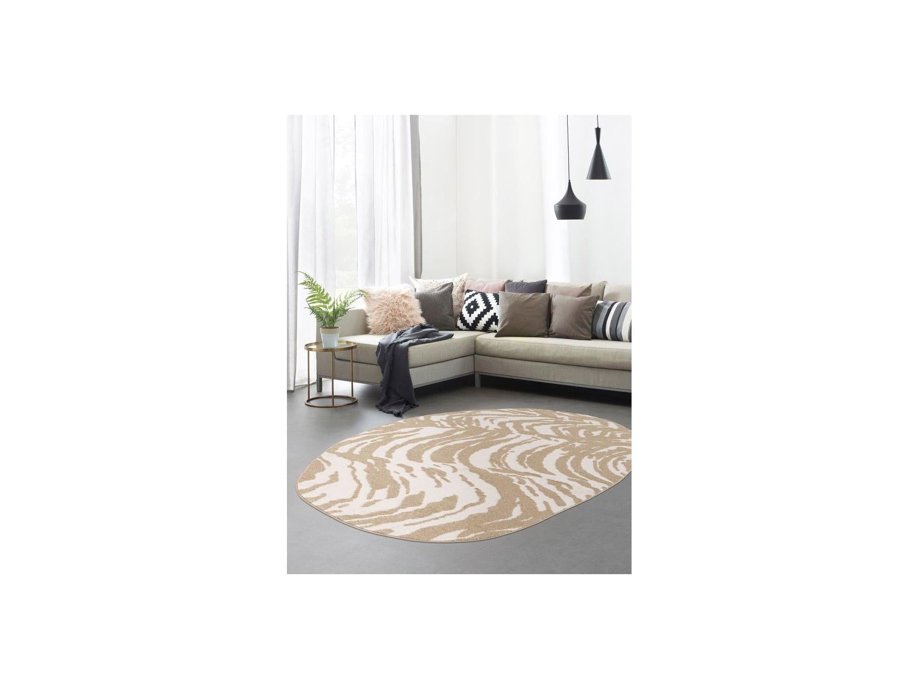 Orian - Tapis Poils Courts - Motif Abstrait - Marron