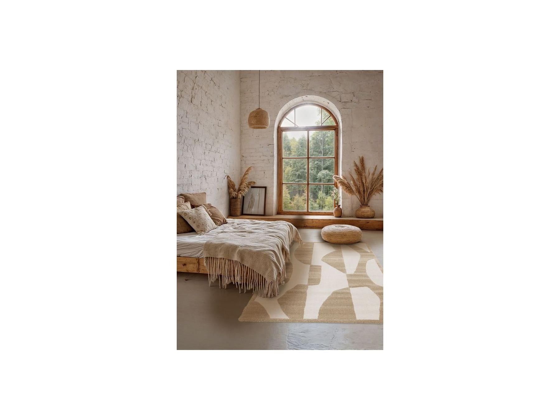 Elior - Tapis Poils Courts - Motif Abstrait - Marron
