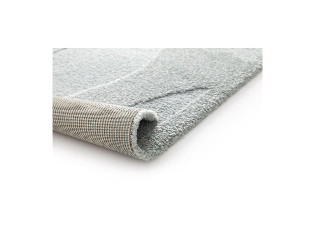 Elior - Tapis Poils Courts - Motif Abstrait - Bleu