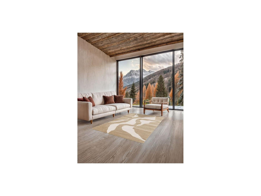 Colas - Tapis Poils Courts - Motif Abstrait - Marron
