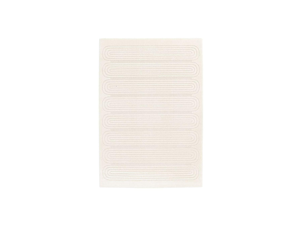 Iago - Tapis Poils Courts - Motif Graphique - Beige