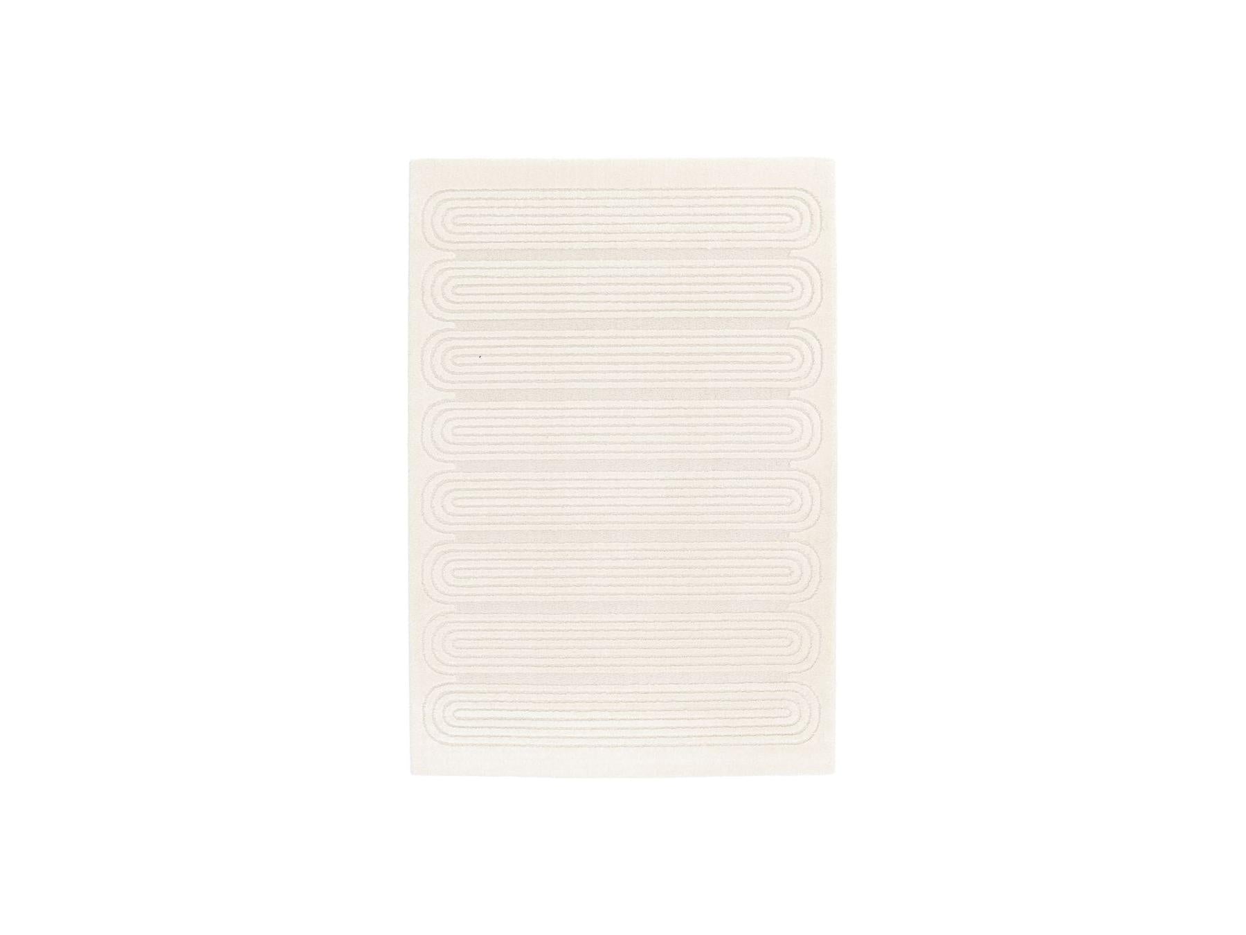 Iago - Tapis Poils Courts - Motif Graphique - Beige