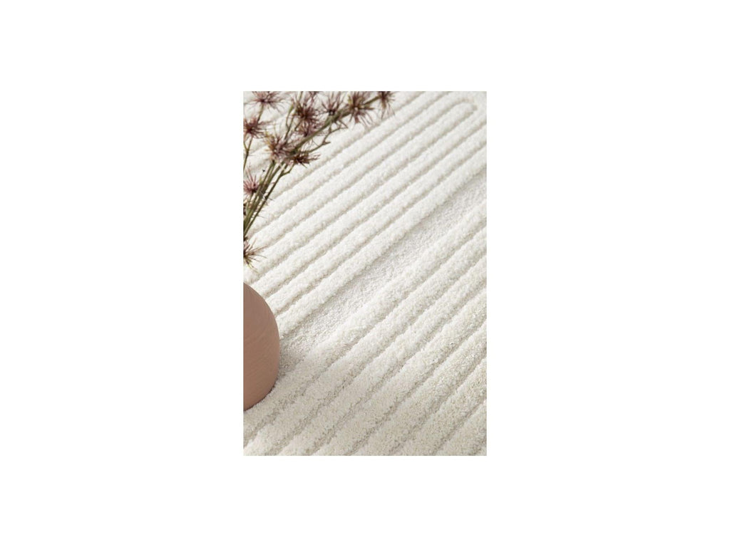 Iago - Tapis Poils Courts - Motif Graphique - Beige