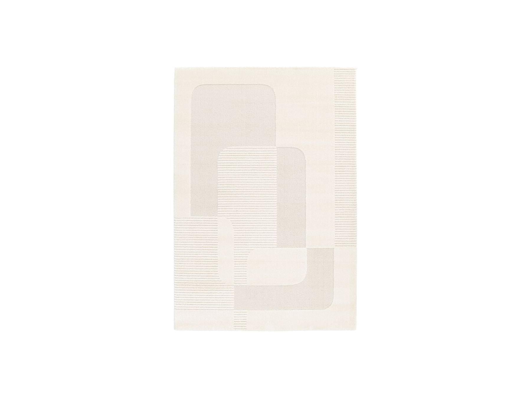 Clotaire - Tapis Poils Courts - Motif Abstrait - Beige
