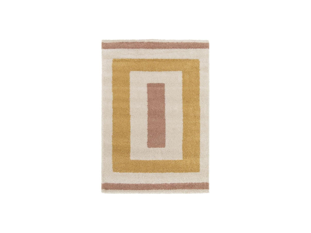 Loan - Tapis Poils Longs - Motif Graphique - Jaune