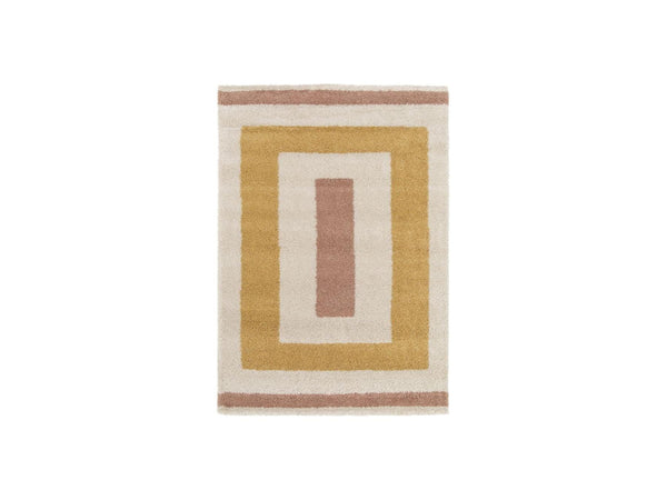 Loan - Tapis Poils Longs - Motif Graphique - Jaune