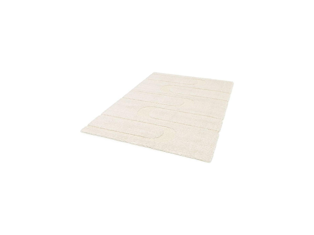 Caleb - Tapis Poils Longs - Motif Graphique - Ecru
